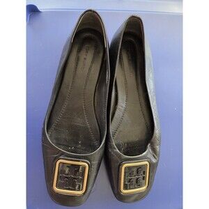 Tory Burch Soft Leather GEORGIA BALLET FLATS In Black  Sz 7M